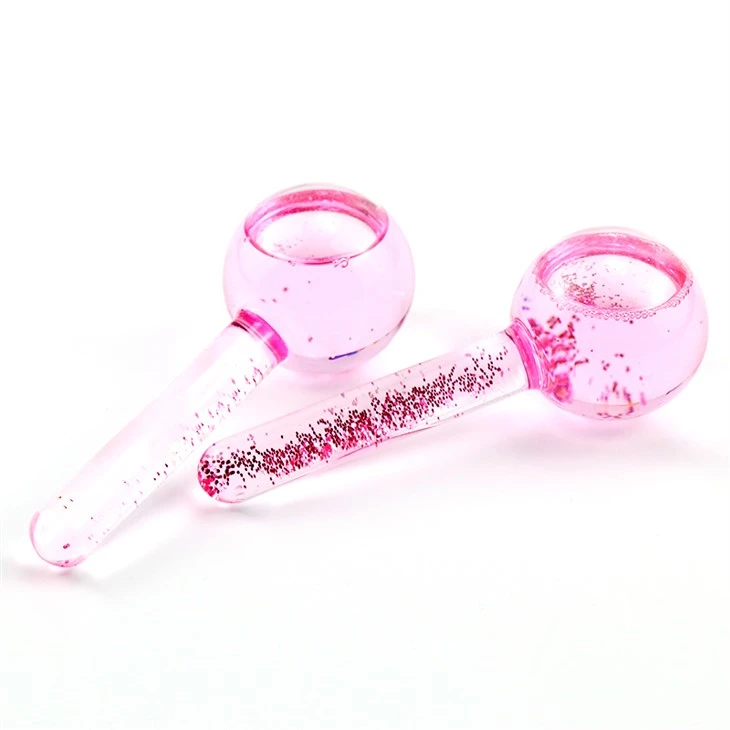 Glitter rosa beleza ferramenta de refrigeração facial globos