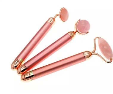 Massageador facial elétrico com rolo de jade para terapia de luz LED