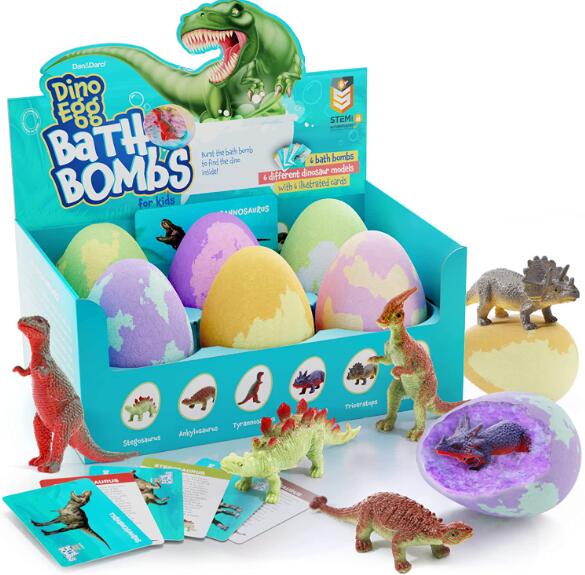 Bombas de banho de ovo dino para crianças