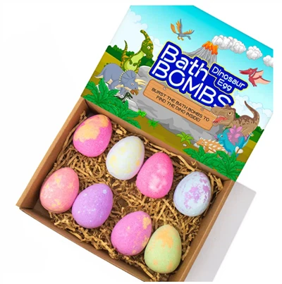 Bombas de banho de dinossauros com brinquedos surpresa dentro