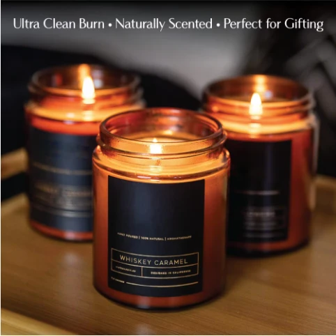 Velas naturais do frasco de vidro da etiqueta da cera da soja para a fragrância home