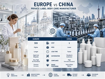 Fabricante de produtos de cuidado corporal de marca própria europeu x chinês:...